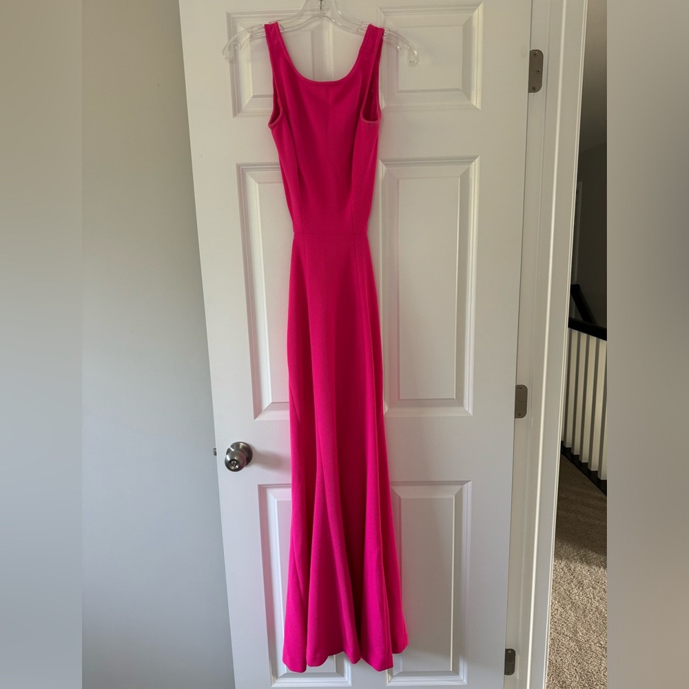 Hot Pink Maxi dress with cut out sides and open back!